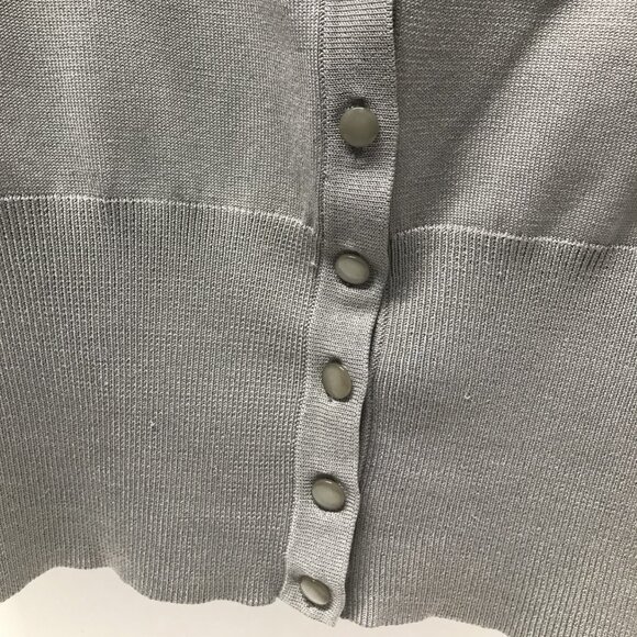 Talbots Petites Gray Beaded Silk Blend Twinset - Picture 9 of 16